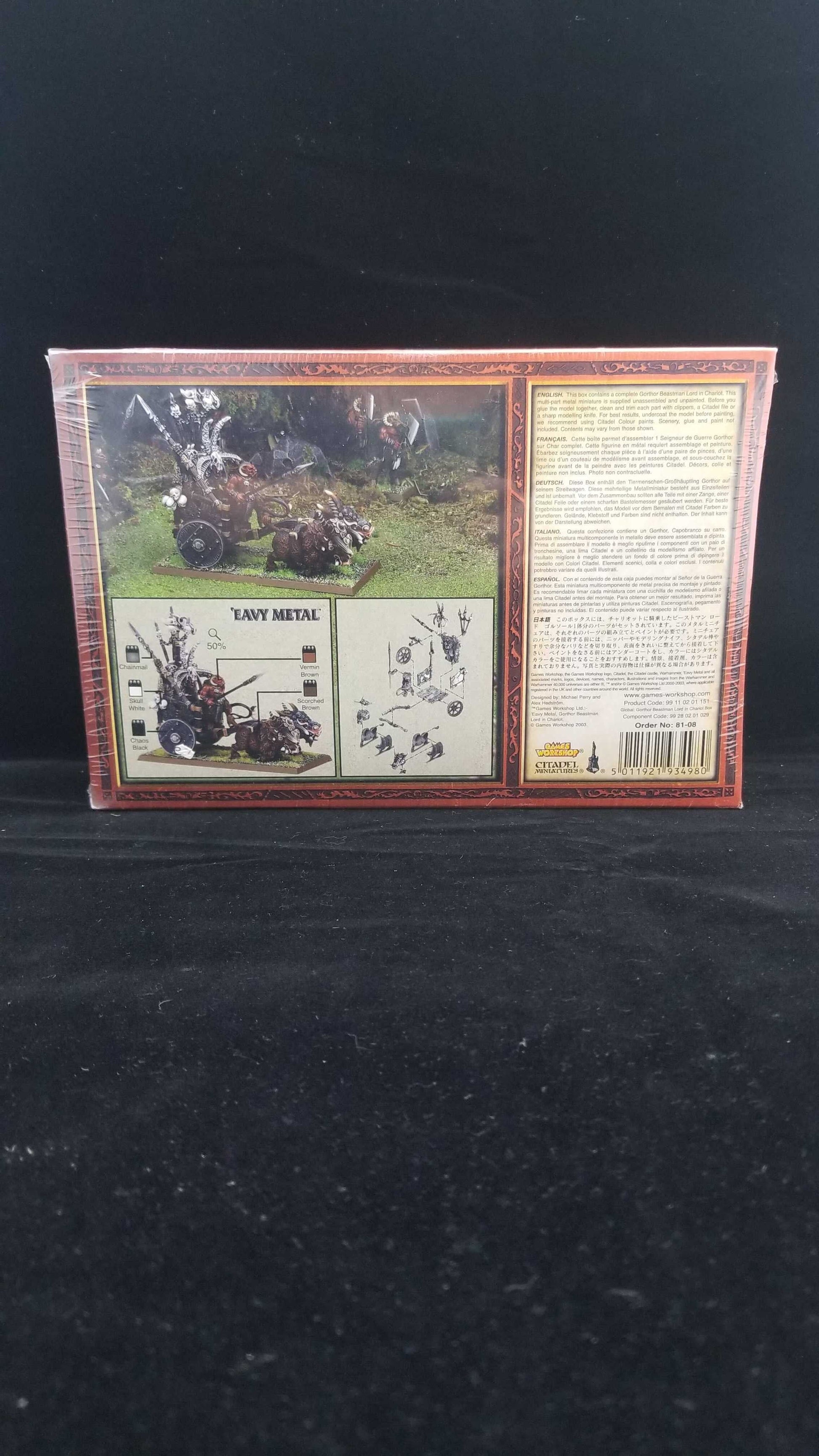 Warhammer: Beastmen - Gorthor Beastman Lord in Chariot (2003) (oop metal)