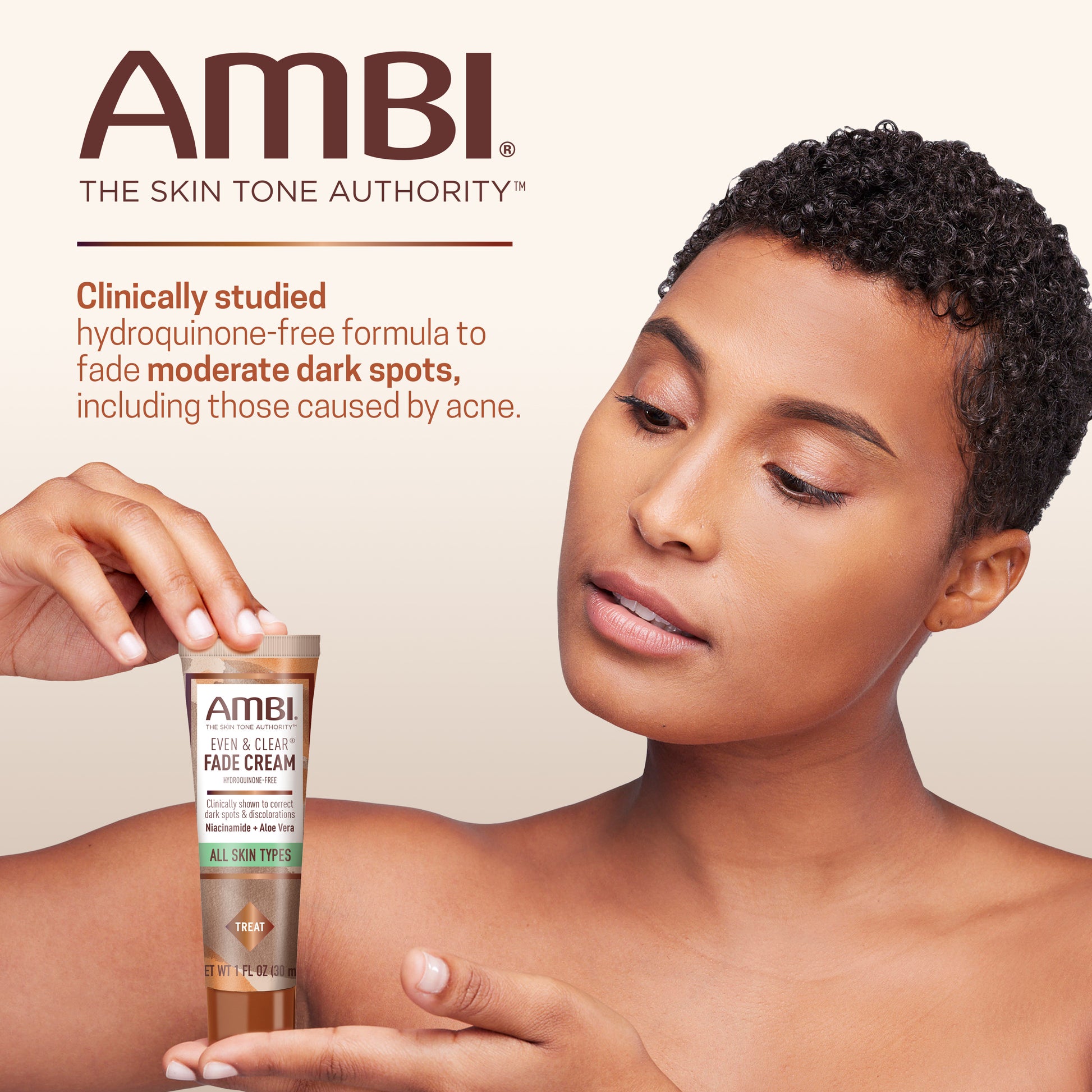 (2 pack) AMBI Even & Clear Facial Fade Cream, Hydroquinone Free, 1 oz