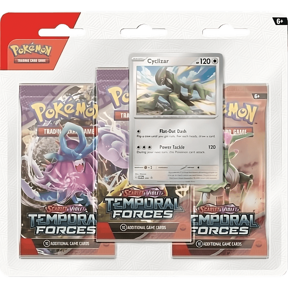 Pokemon TCG - Scarlet & Violet - Temporal Forces - 3-Pack Blister (Cyclizar)